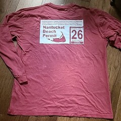 Nantucket Beach Permit 26, Long Sleeve Scarlet Color W/white. Size XXL