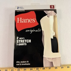 Men’s Hanes Ultimate Stretch Slim Modern Fit 5 Pack Crew Neck T-Shirts Size S