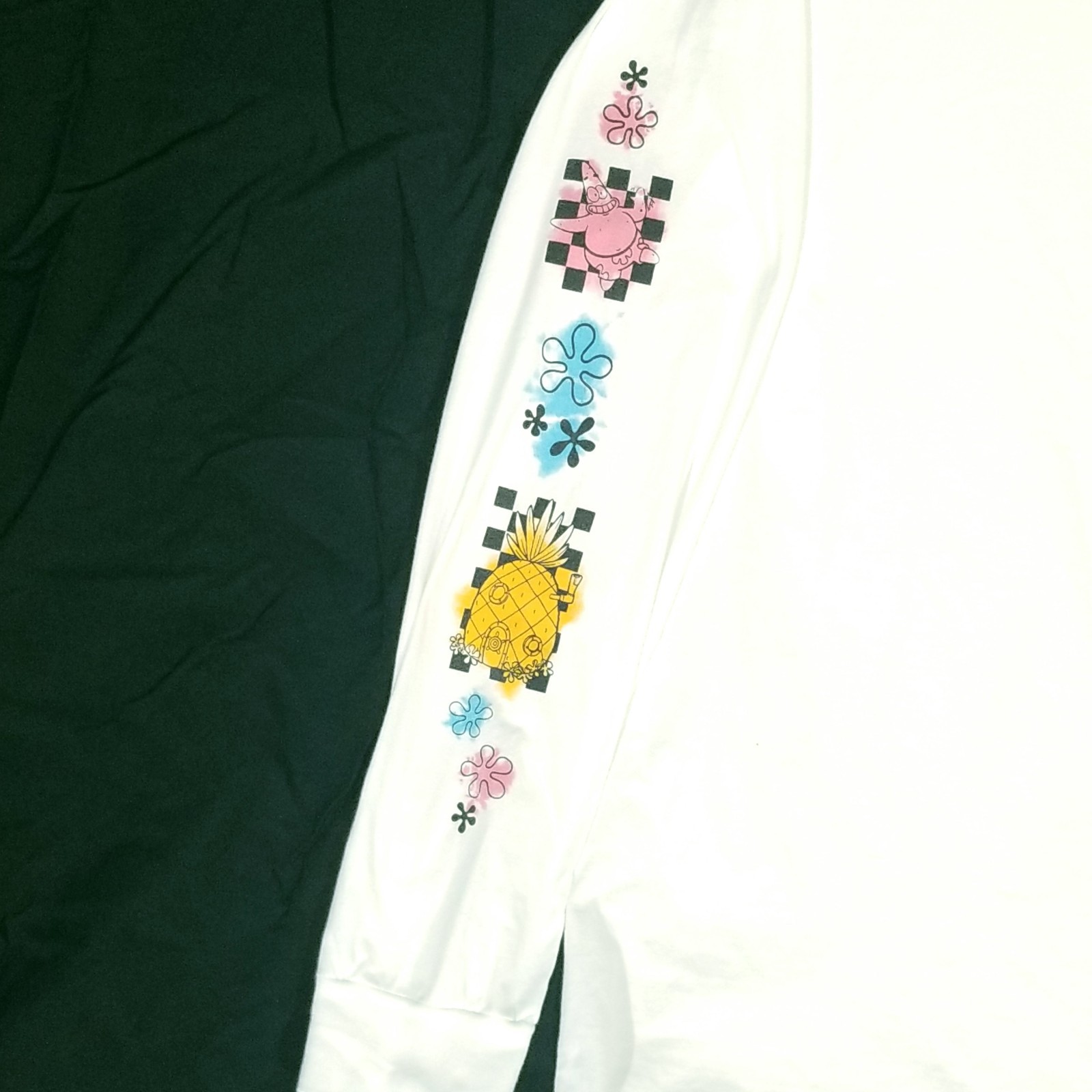 Vans SpongeBob Shirt Men Large White Long Sleeve Off The Wall Graphic Tee Cotton gallery