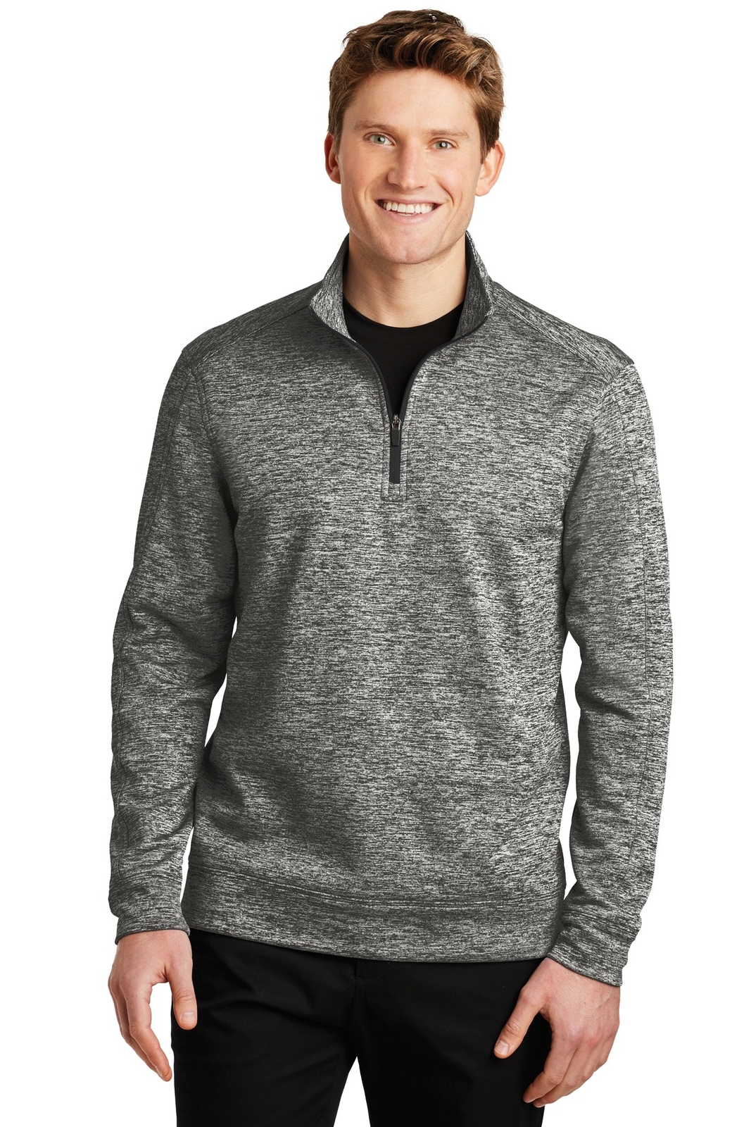 Sport-Tek Mens Long Sleeve Electric Heather Fleece 1/4 Zip Pullover ST226 gallery