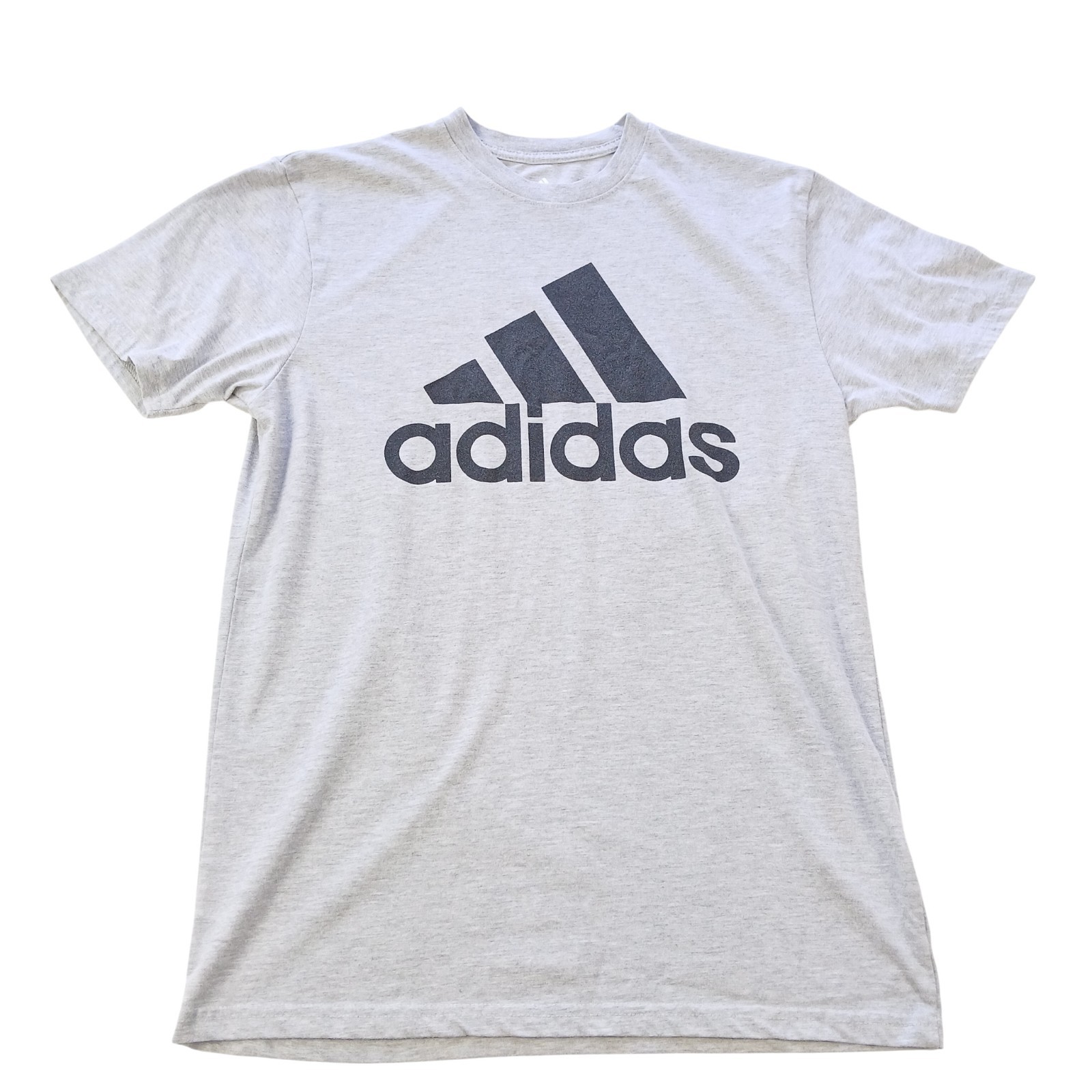 adidas golf t-shirt Men M (fit is Small C38)Gray+black chest logo/Cotton-Poly gallery