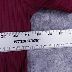 Haband Shirt Mens Extra Large Pullover Tee Dark Red Sheer w Textured Stripes