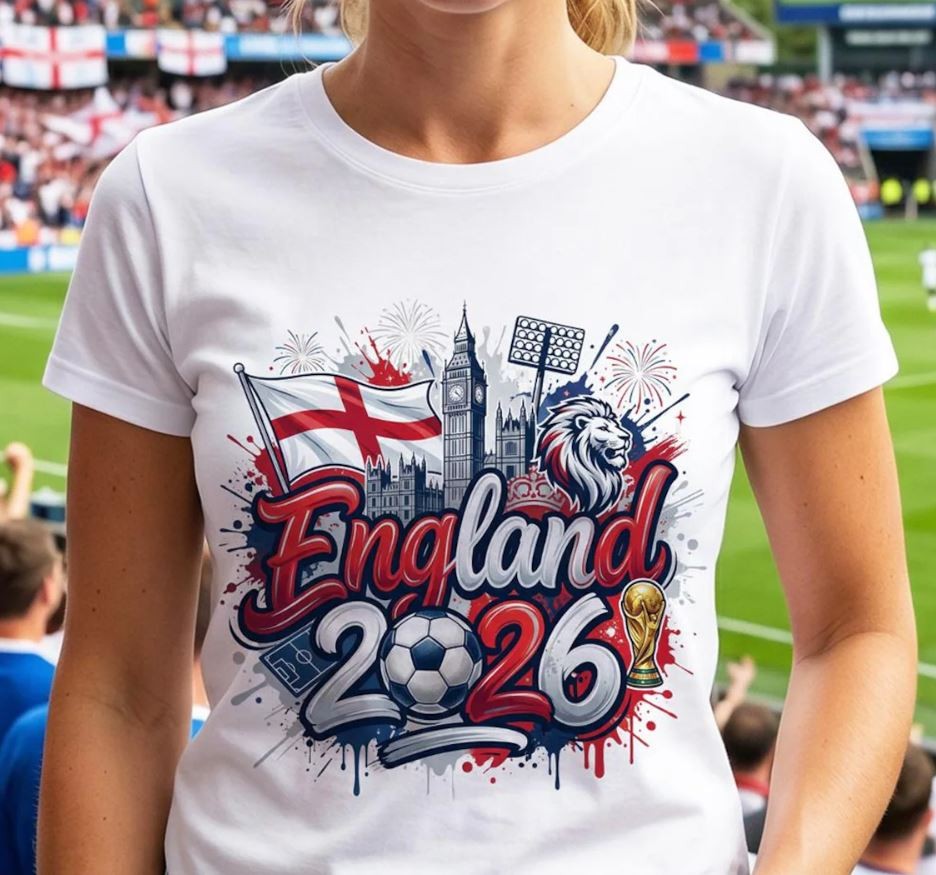England 2026 Soccer Fan T-Shirt, Football Supporter Tee gallery