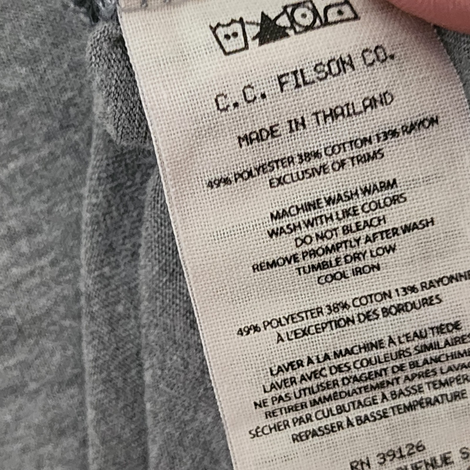 Filson Smokey The Bear Men's XL Grey Shirt Prevent Forest Fires Alaska Outfitter gallery