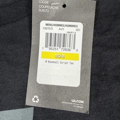 Under Armour Shirt Mens Medium Navy Baseball Script Tee Loose Fit 1367675