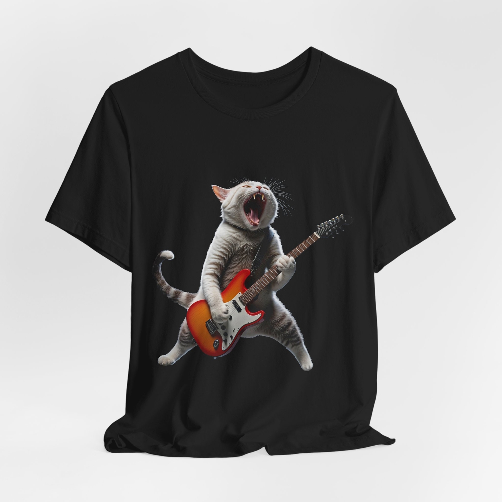 Rock Cat Playing Guitar Shirt, Cat Lover Gift, Cat Mom Shirt, Cat Dad Shirt