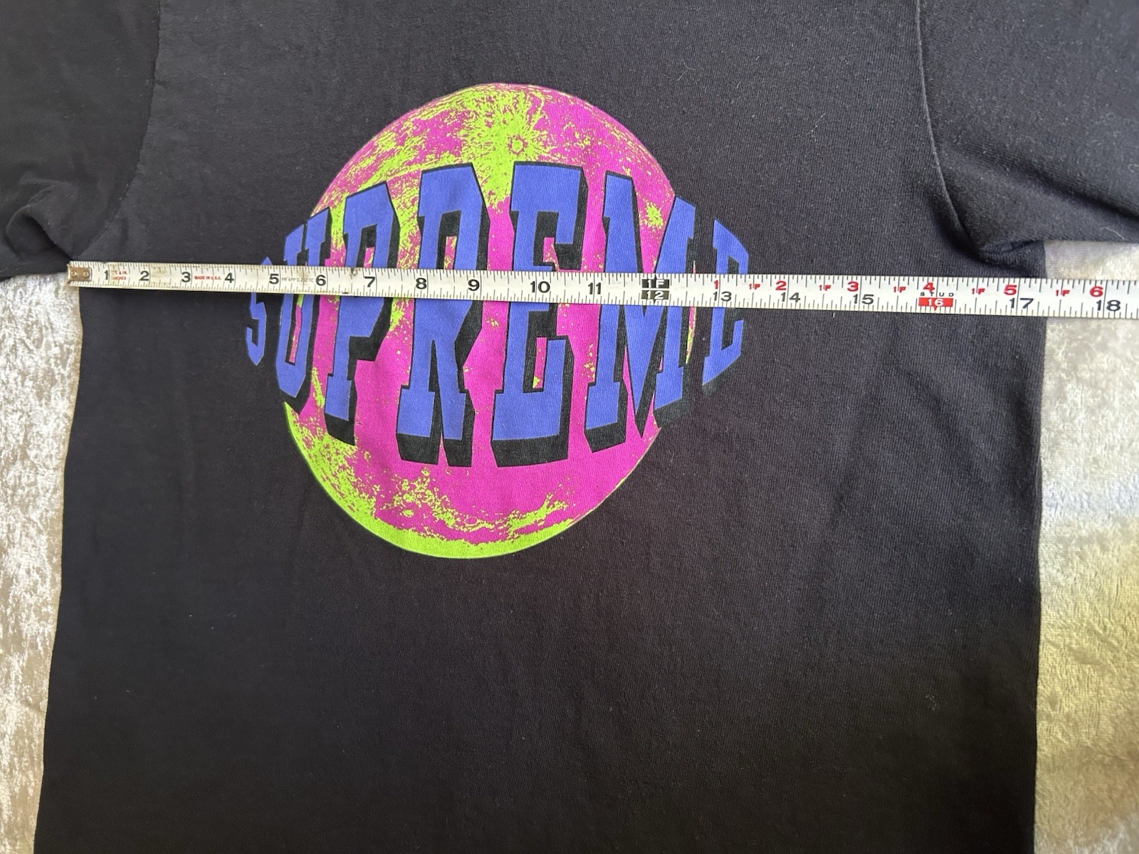 Supreme Lunar Black Small T-shirt 100% Cotton Made In USA gallery