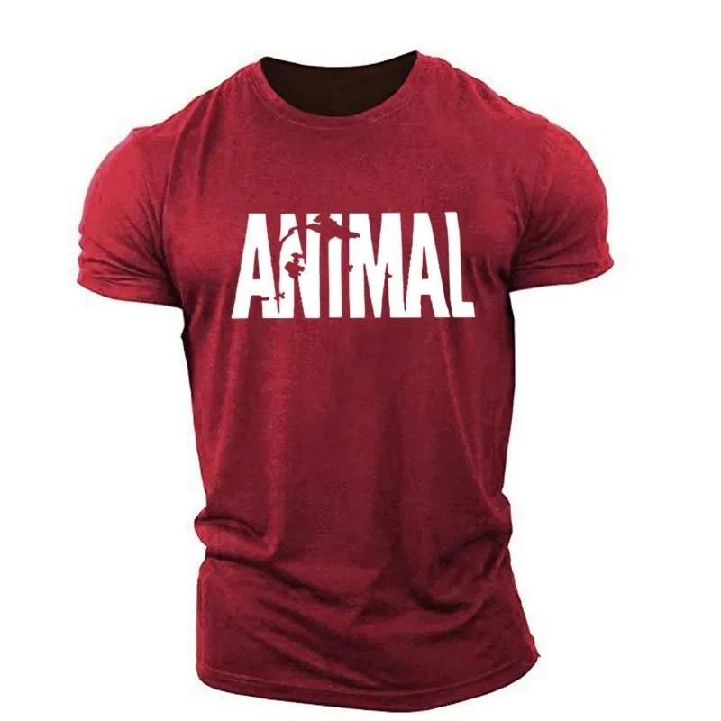 Men Muscle Gym T-Shirts Short Sleeve Workout Athletic Bodybuilding Animal Tee gallery