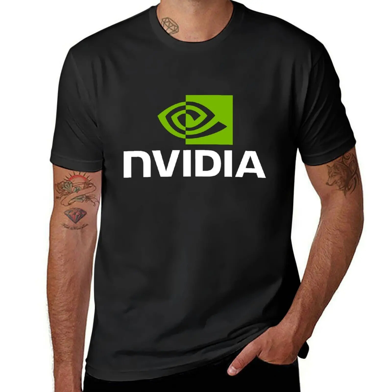 Nvidia T-Shirt vintage clothes quick drying Short sleeve tee oversizeds Short gallery