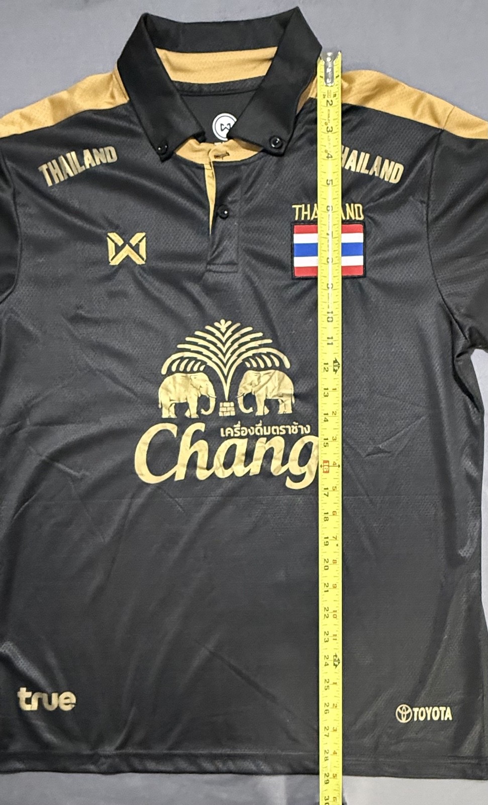 Thailand Soccer Polo Jersey Men’s XL Black Gold Warrix Chang Coca Cola NWT gallery