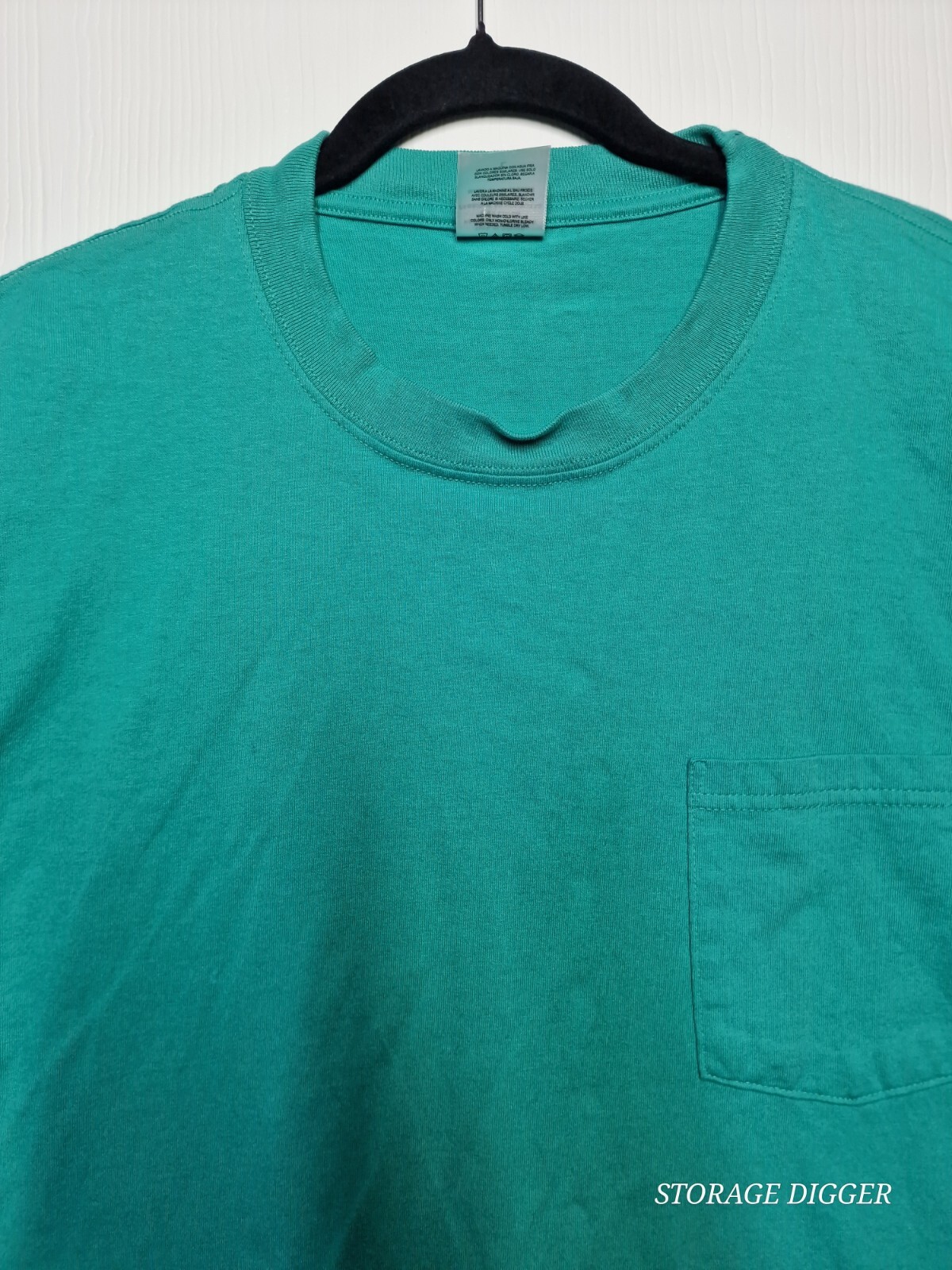Brisco Apparel Men's Green T-Shirt 100% Cotton Plain Pocket Blank Casual Size L gallery