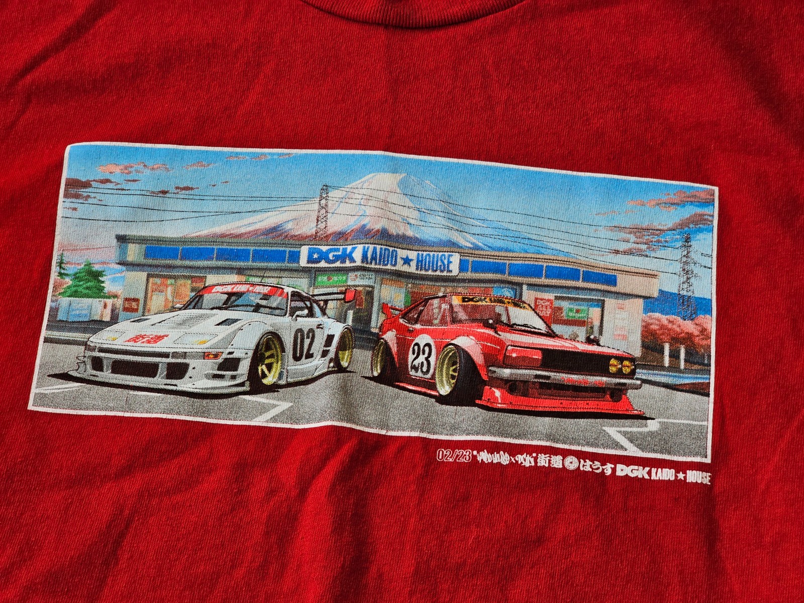 DGK x Kaido House Konbini T Shirt Red Small Mt Fuji Lawson Store gallery