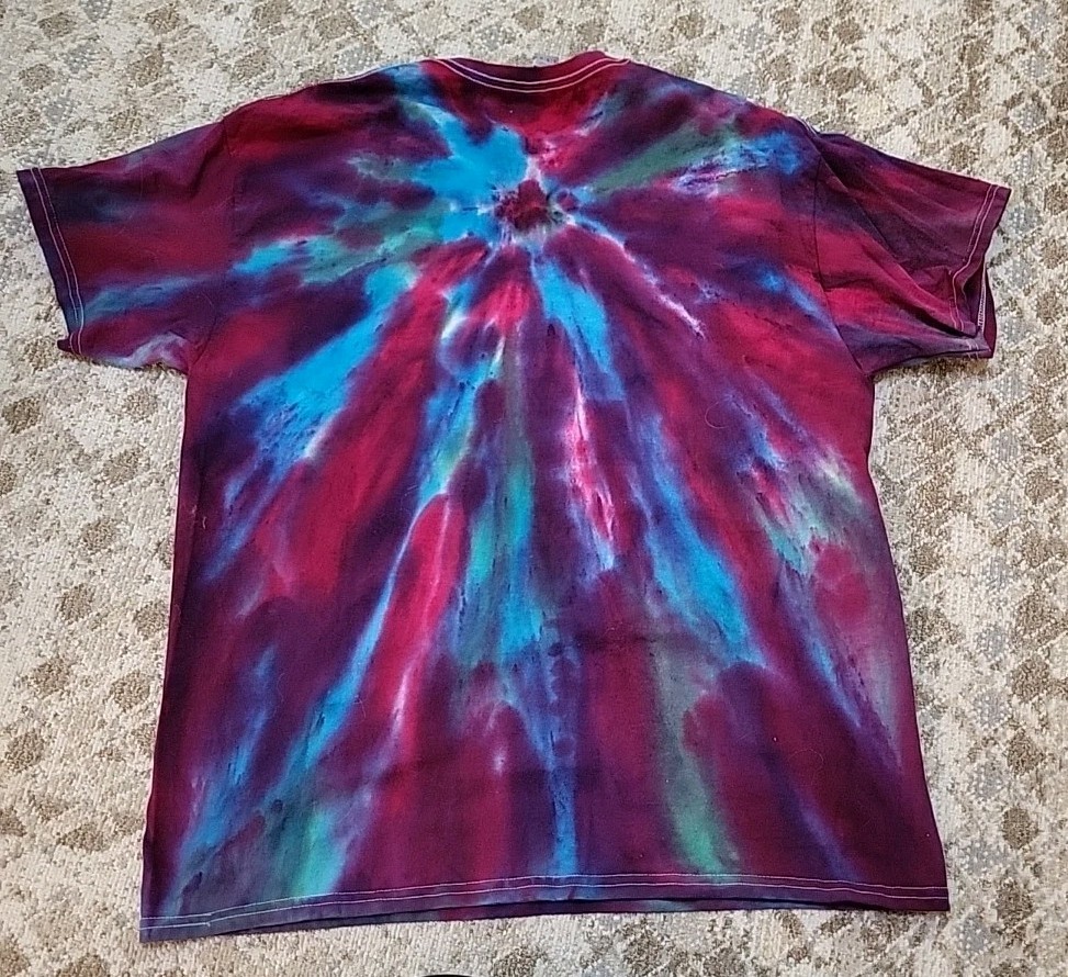 Hand Tie Dyed T Shirt Men's XL 100% Cotton Pre Washed ShortSleeve Gift #3 gallery