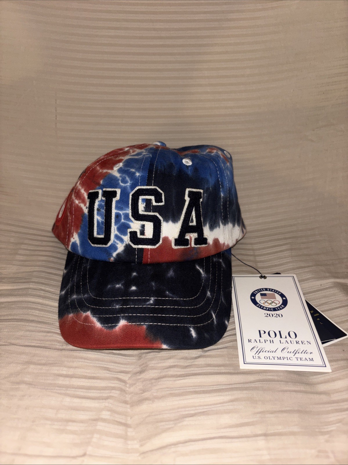 POLO Ralph Lauren NATIONAL TEAM USA TIE-DYE CHINO BALL CAP Leather Strap gallery