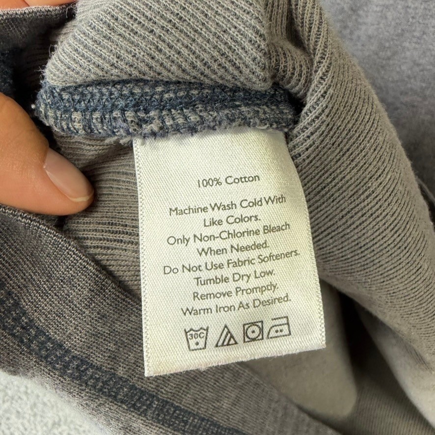 Eddie Bauer Mens XL Gray Long Sleeve Cotton Crewneck T-Shirt Contrast Stitching gallery