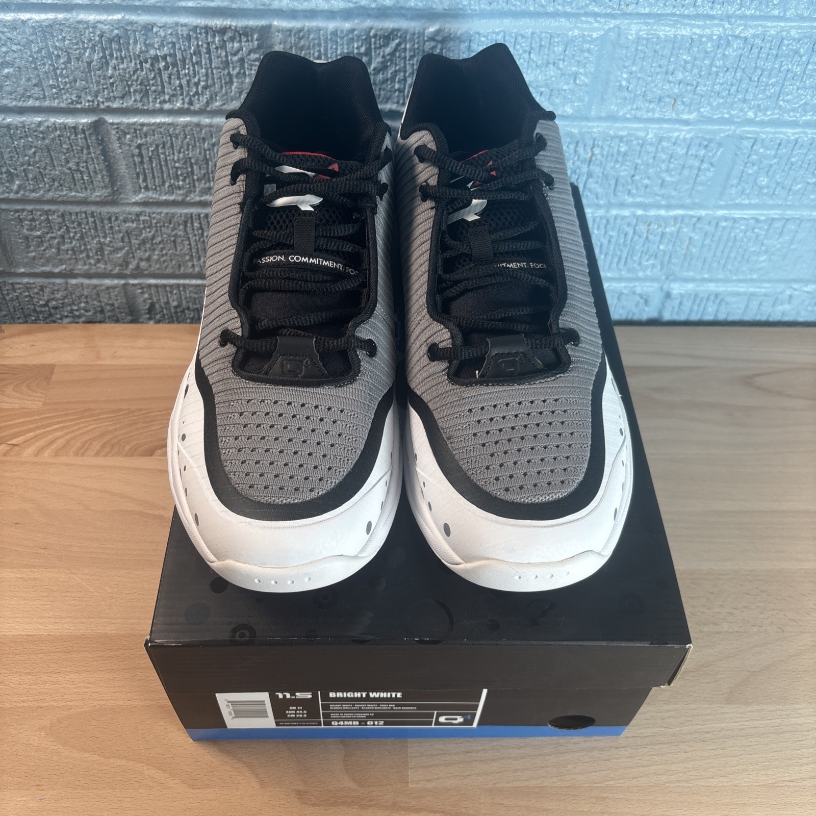 Size 11.5 – Q4 Low Top Bright White Basketball Shoes, Brand New – Q4MB-012