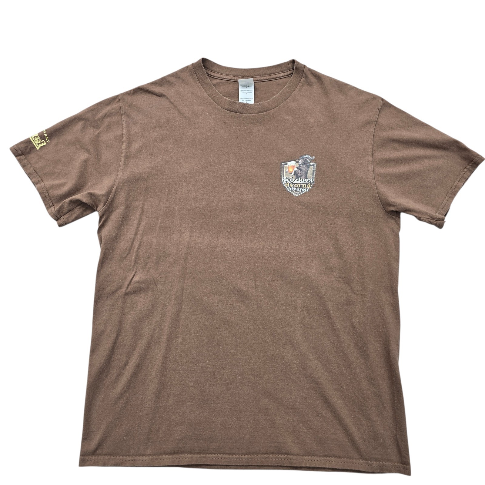 Gildan Humor Graphic Taupe L Unisex 100% Cotton T-Shirt Back Print
