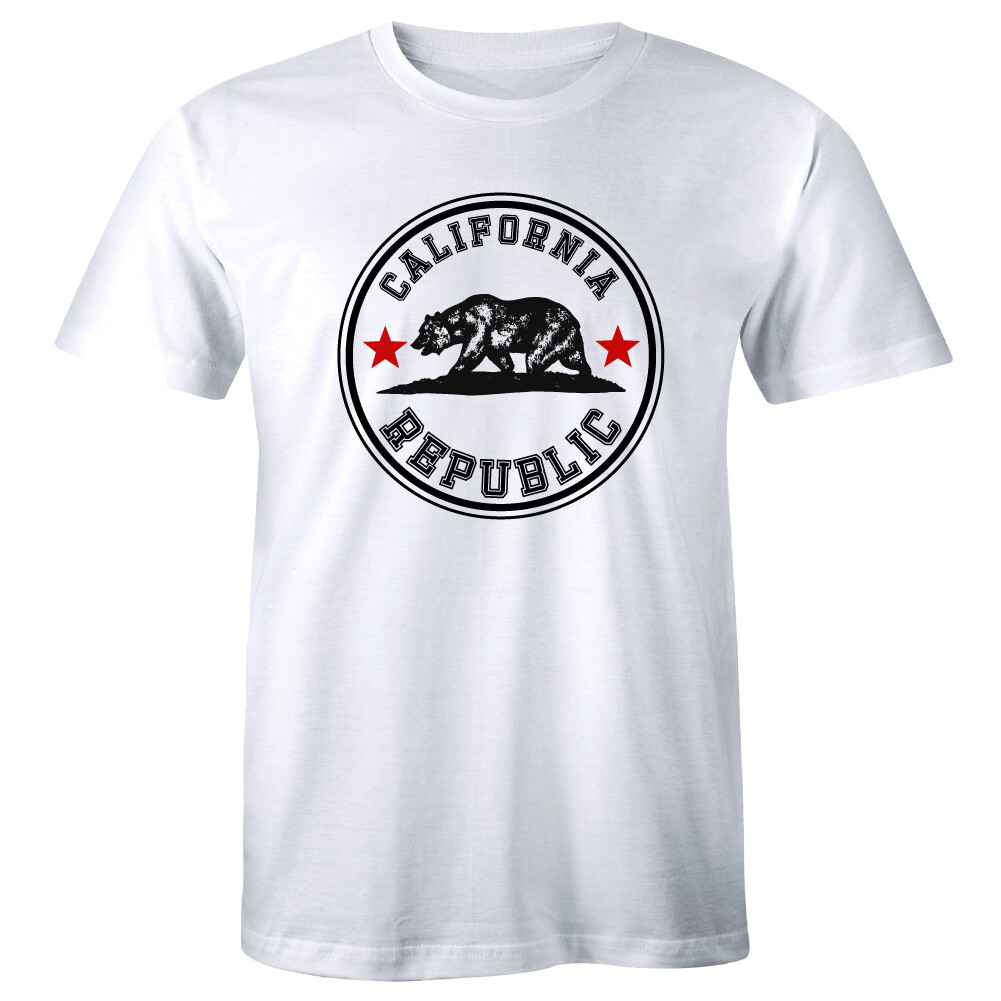 California Republic T-Shirt Cali Star CA Patriot Grizzly Bear Mens Tee Shirt gallery