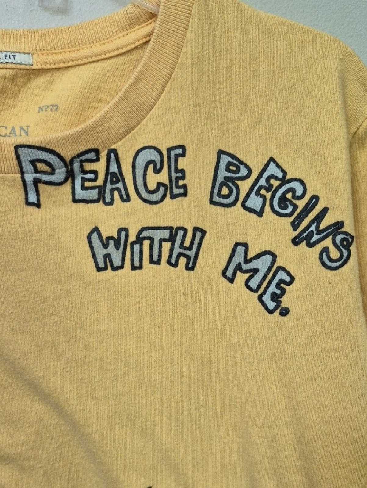American Eagle Outfitters X Daniel Johnston Graphic Tee Peace Begins With Me gallery
