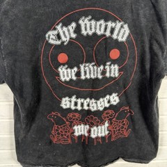 Smiling Friends Charlie Two Sided T Shirt Men Size XL Black Distressed Graphic