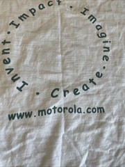 VTG Motorola Cell Phone Computer Promo Shirt 90s Nextel Internet Tech XL Stains
