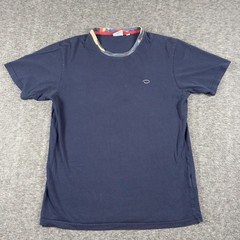 Oscar De La Renta Shirt Mens Medium Blue Tailored Crewneck Tee T-Shirt Camo
