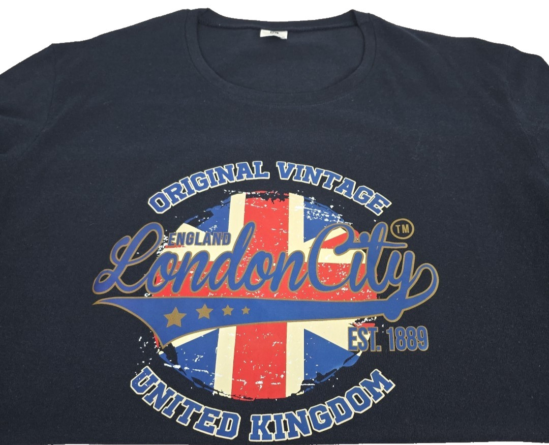 Original Vintage London City United Kingdom Navy S/S 2XL Tee Destination Travel gallery