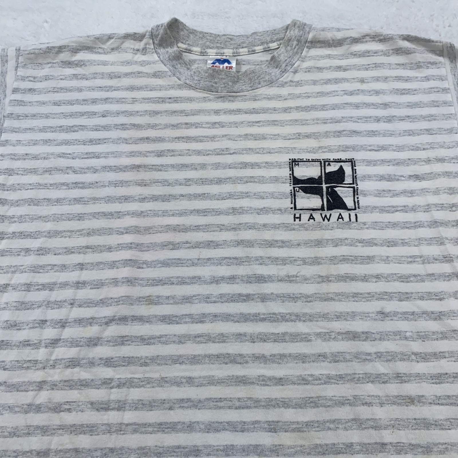 Vintage Maui Hawaii Whale Striped Shirt Mens Large Nature surf beach USA 90s Tee gallery