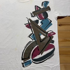 Vintage 90s Abstract Geometric Modern Art Single Stitch Graphic T-Shirt – Large