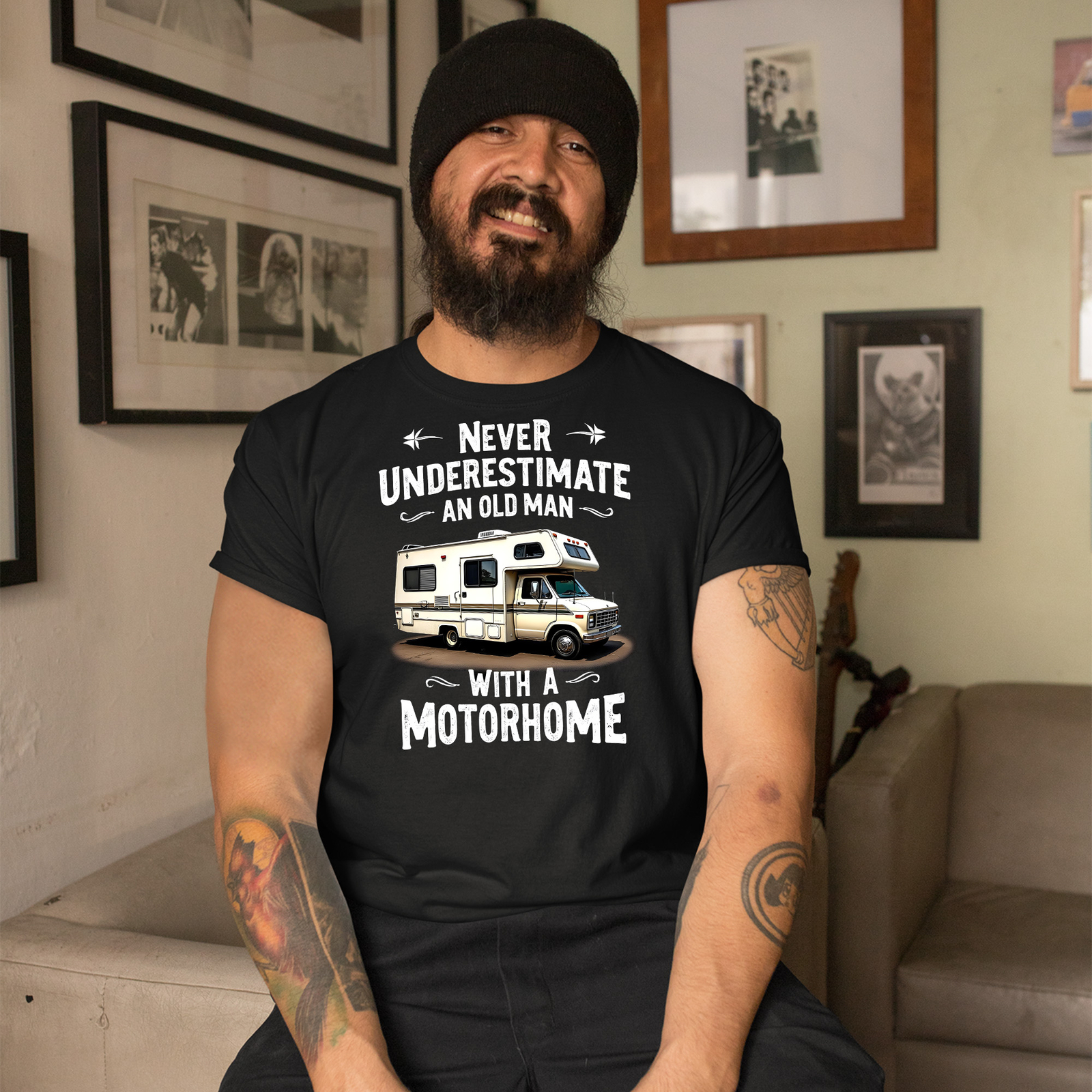 Old Man Motorhome Humour T Shirt Never Underestimate An Old Man With A Motorhome gallery