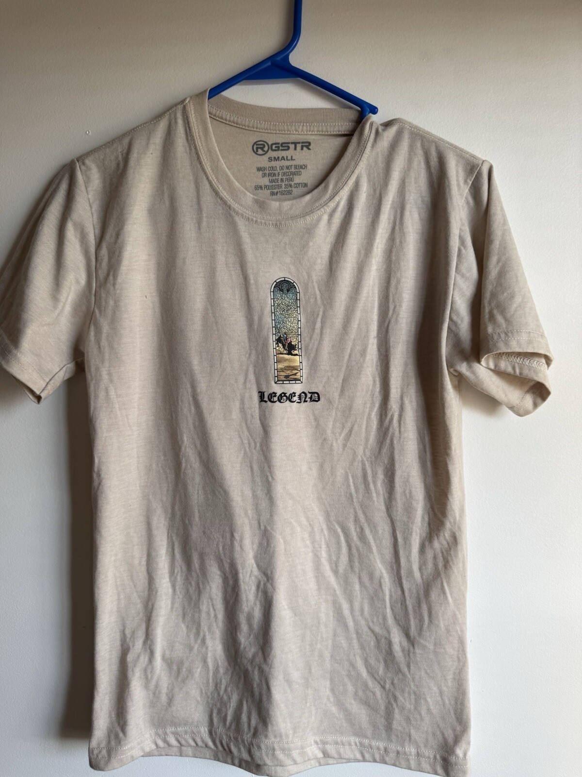 RGSTR Men’s Small Graphic Tshirt Bull Riding Stain Glass Tan gallery