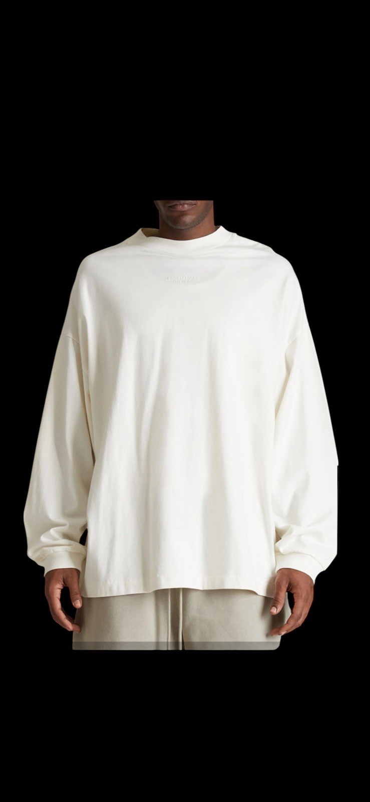 FEAR OF GOD – ESSENTIALS Core Long Sleeve Tee T-Shirt | Cloud Dancer | Size L