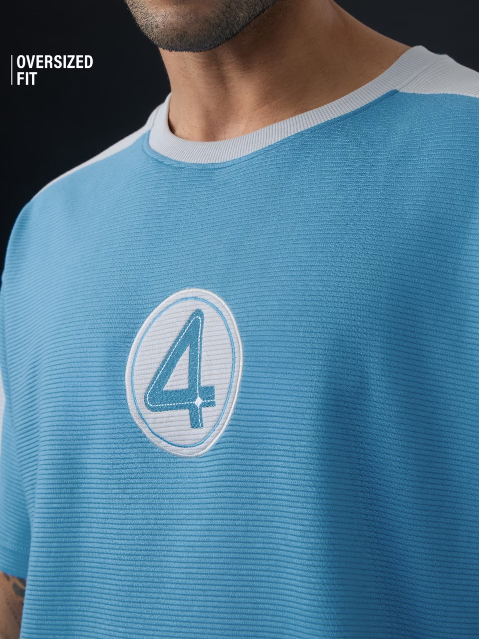 Marvel Fantastic 4 Embroidery Logo Oversized T-Shirt Textured Fabric Summer 2026 gallery
