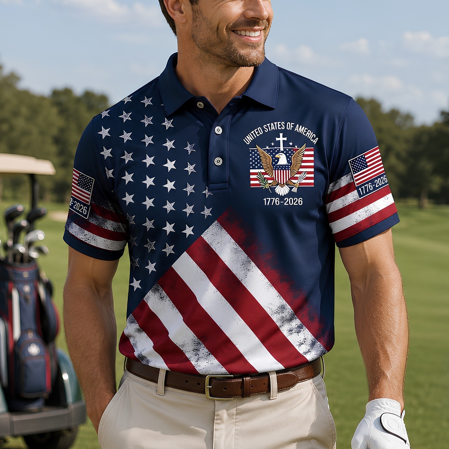 250th Anniversary Patriotic Polo Mens United States Of America 1776-2026 (S-5XL) gallery