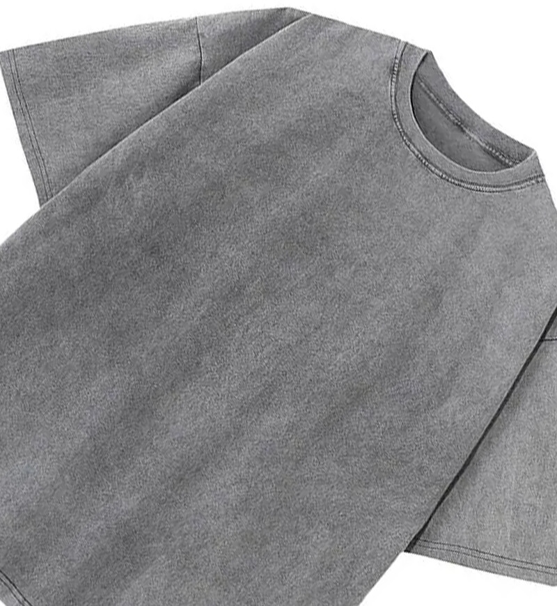 Vintage Acid Washed Oversized Drop Shoulder Heavyweight Streetwear Blank T-Shirt gallery