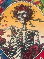 Grateful Dead Bertha Skull Roses Rainbow Tie Dye T Shirt Small Ripple Junction