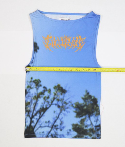 Collusion Shirt Mens 2XS Sleeveless Tank Top Graphic Tree Sky Print Polyester gallery