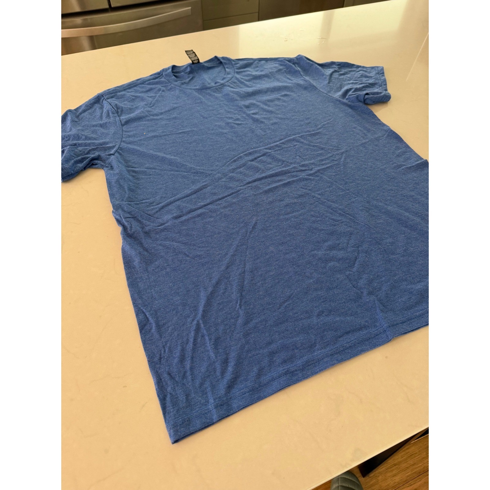 District Perfect Tri Crew Neck Tee Mens Large Heather Royal Blue Tri-Blend Shirt gallery