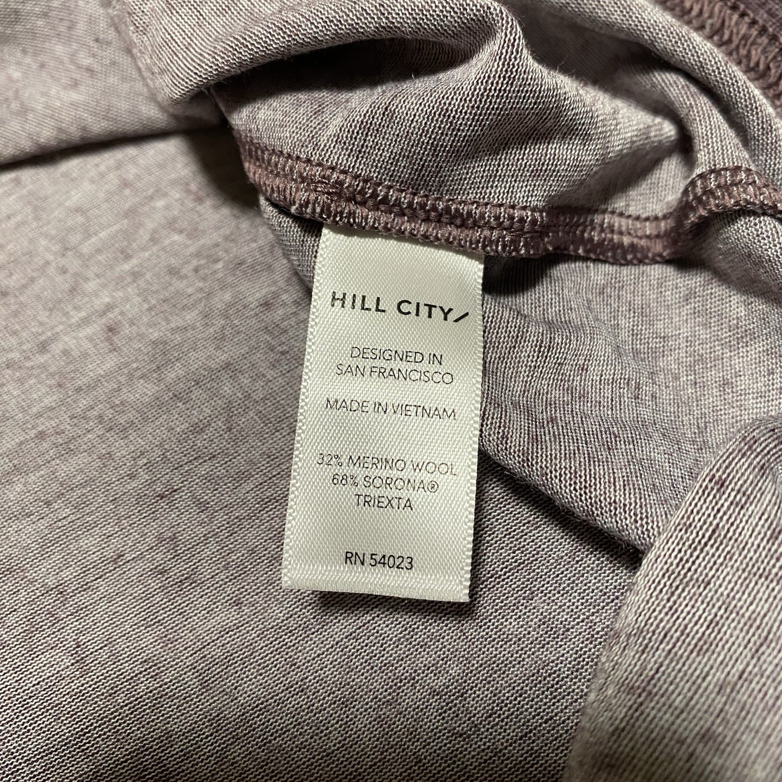 Hill City Merino Wool Blend T-Shirt Mens M Purple Crew Neck Short Sleeve Stretch gallery