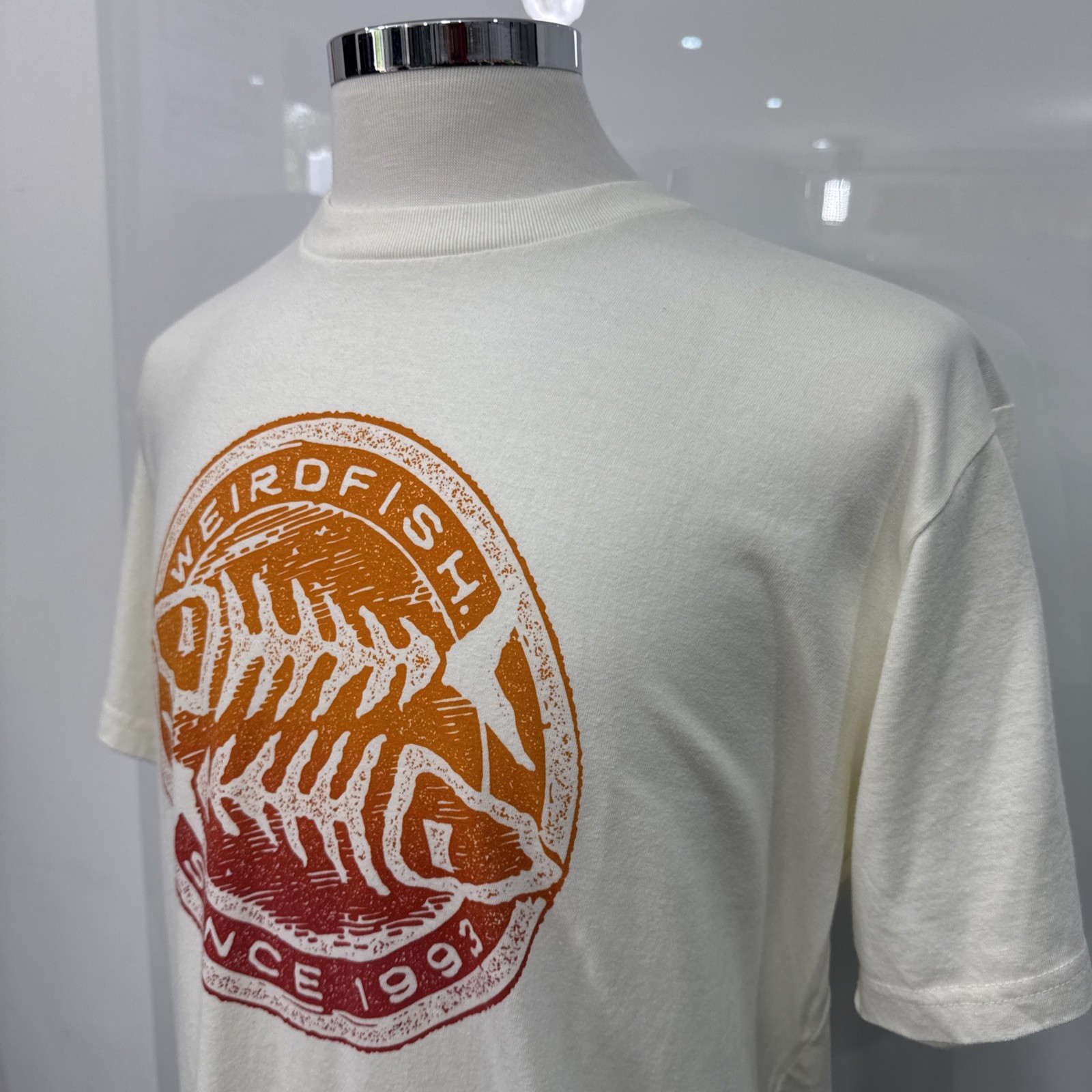 WEIRD FISH Pale Yellow Relaxed Fit Crew Neck Summer T Shirt Size XL gallery