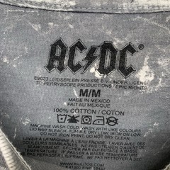 AC/DC Summer Crop Top Highway To Hell Tie Die Gray Shirt Medium Rock N Roll Tour