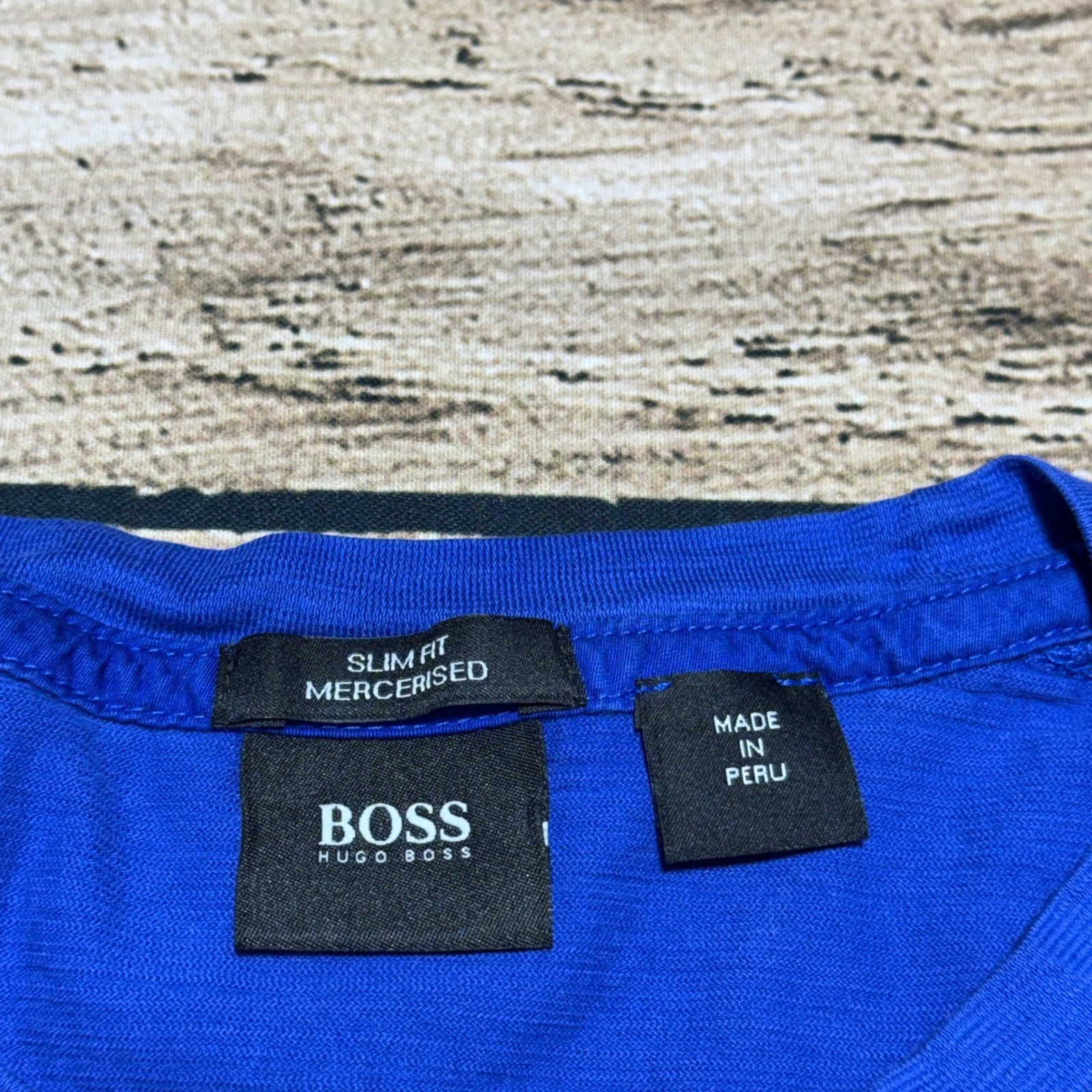 Hugo Boss Long Sleeve T-Shirt Mens Small Blue Slim Fit Mercerized Cotton Tee gallery