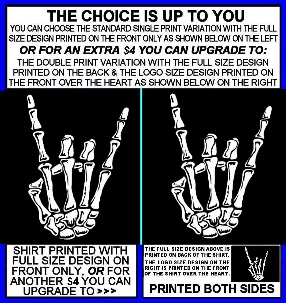 Skeleton Hand Rock And Roll Symbol Salute Devil Horns Metal Horns T-shirt WS9 gallery