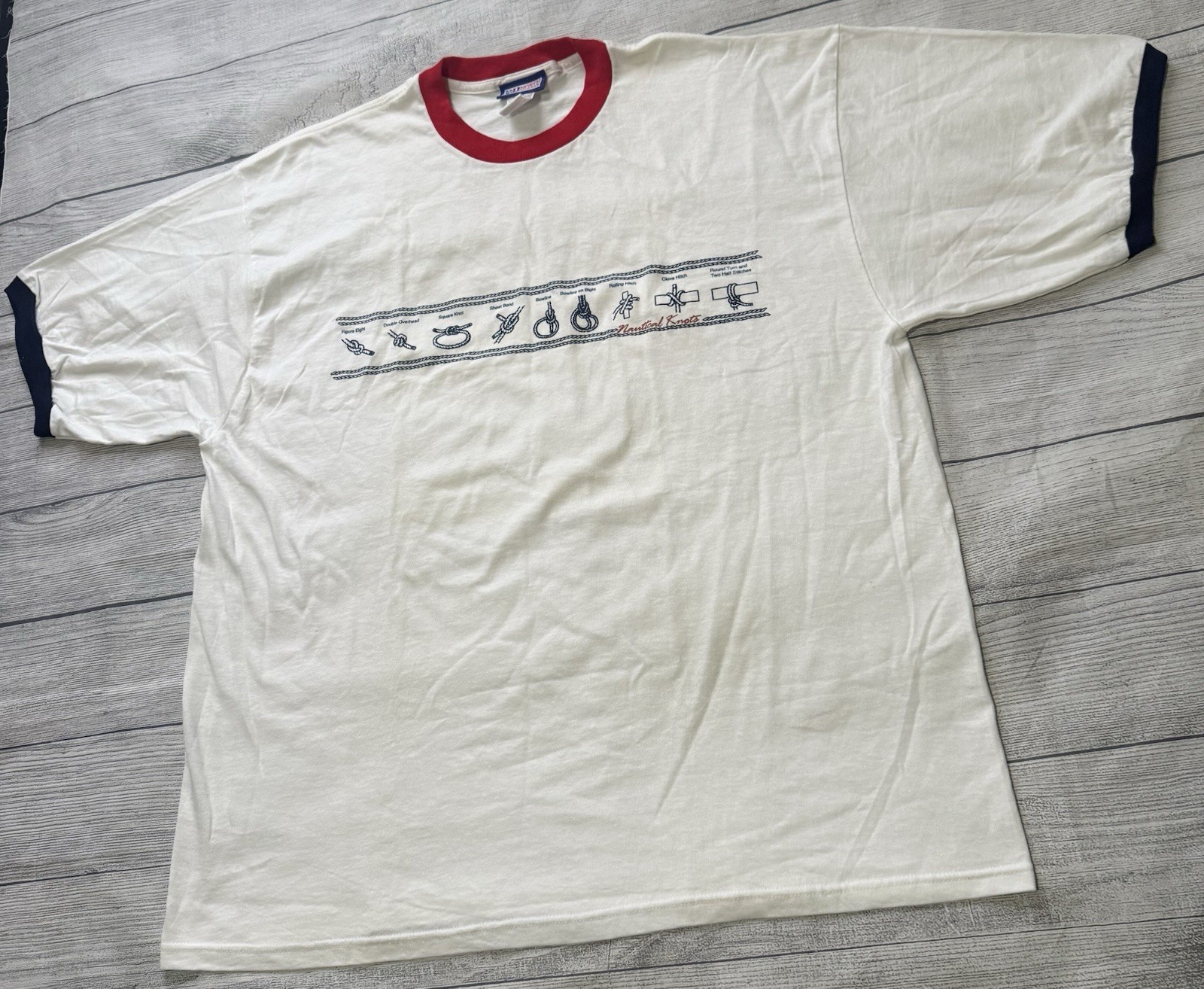 Vintage Nautical Knots Graphic T Shirt North Atlantic Trading Size 2XL Rare