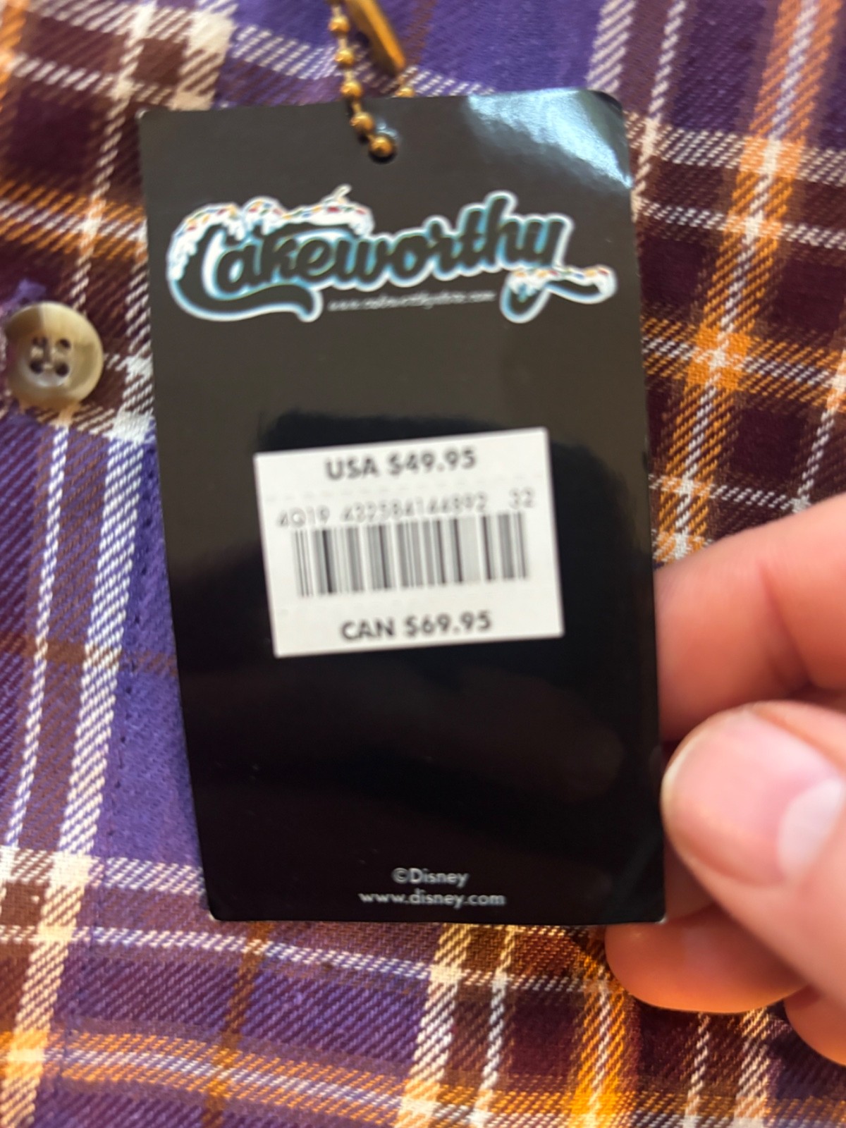 Disney Hocus Pocus flannel shirt L cake worthy new w tags purple gallery