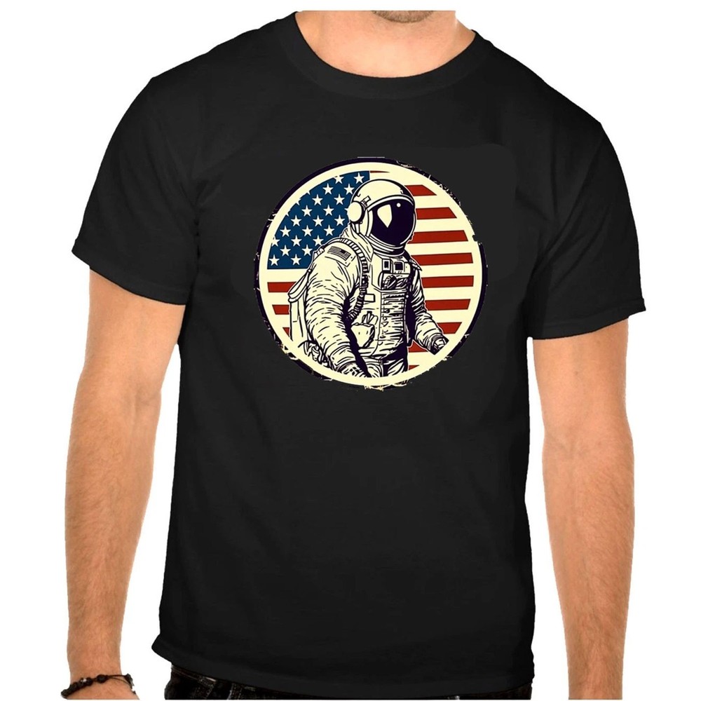 NASA Astronaut Apollo USA Space Logo Black T-Shirt -1322 S-5XL FREESHIPS