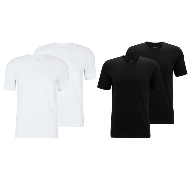 BOSS Mens Crew Neck T-Shirts 2 Pack Pure Cotton White or Black XS-XXL New