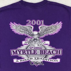 vintage 2001 MYRTLE BEACH BIKER RALLY EAGLE ROSE T-Shirt MEDIUM motorcycle 90s