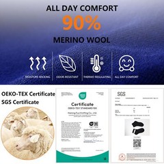 Merino Wool Ankle Socks 3-Pack Blue Medium Moisture-Wicking for Casual Running
