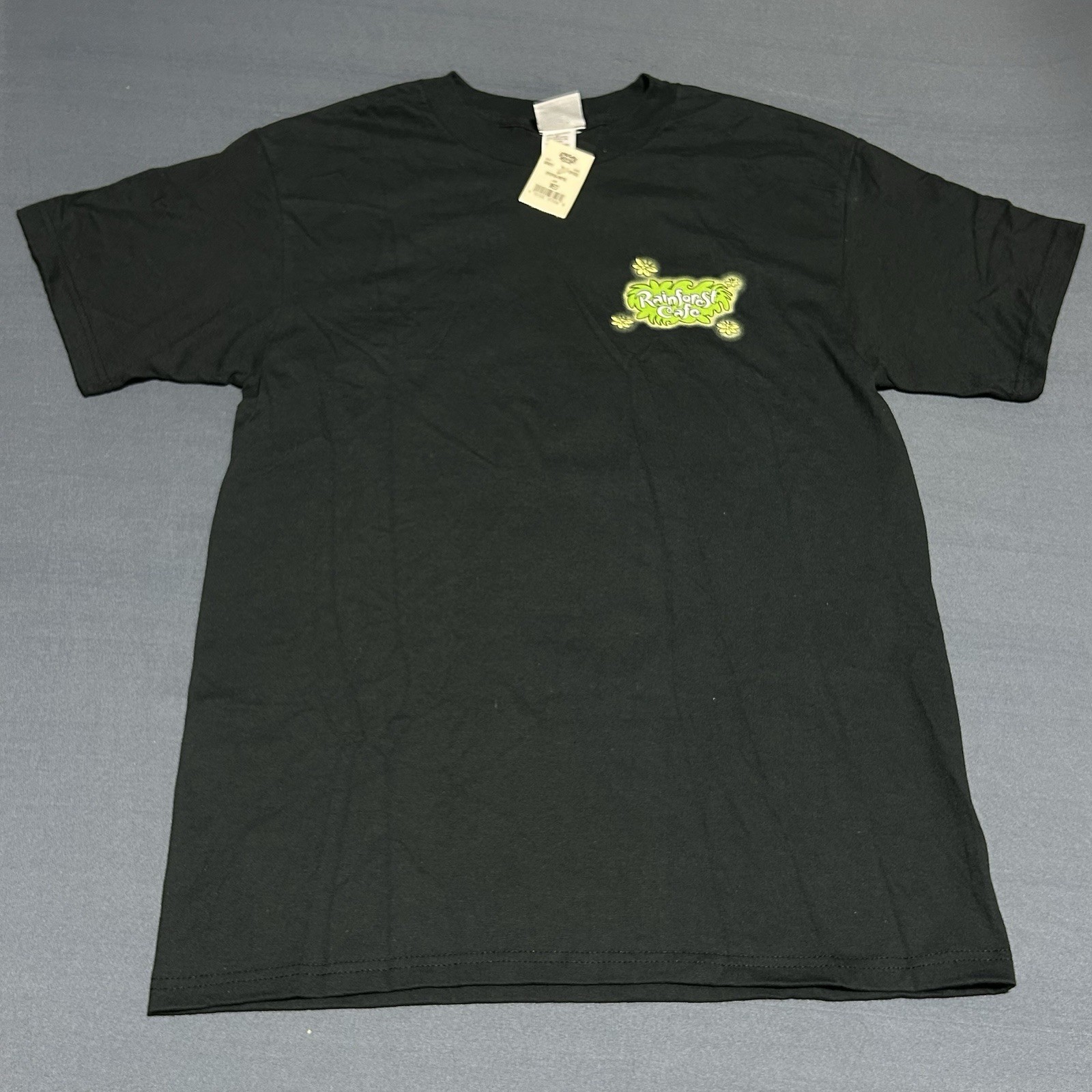 Vintage NWT Rainforest Cafe Frog T-Shirt Mens Medium Black Graphic 90s Y2K gallery